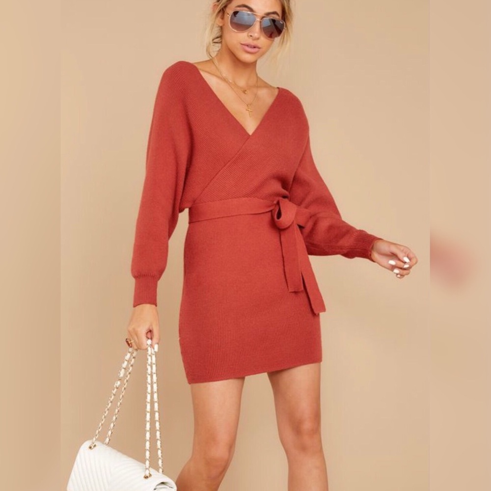 Think about it Rust / sweater dress